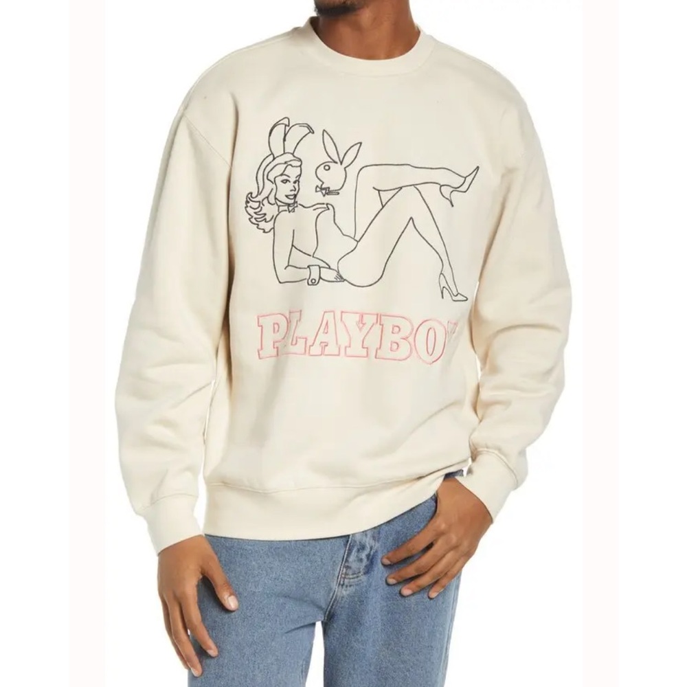 Pacsun Late Night Playboy Cotton Blend
Crewneck Sweatshirt